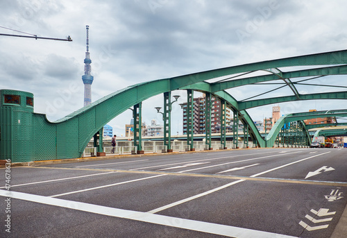 Umayabashi or the Umaya Bridge, spanning the Sumida River. Tokyo