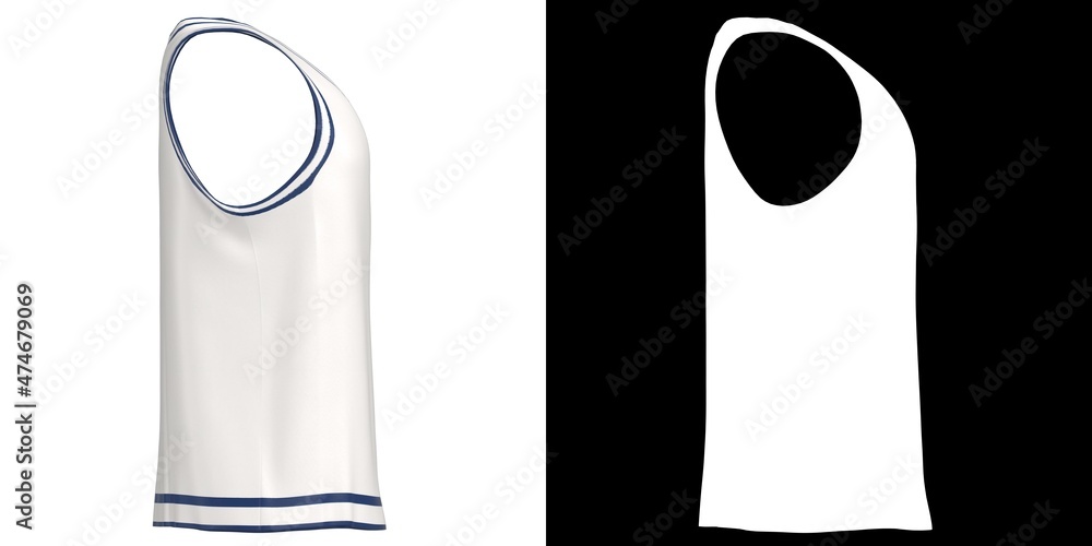 3D rendering illustration of a basketball jersey mockup 3D rendering illustration of a basketball jersey mockup