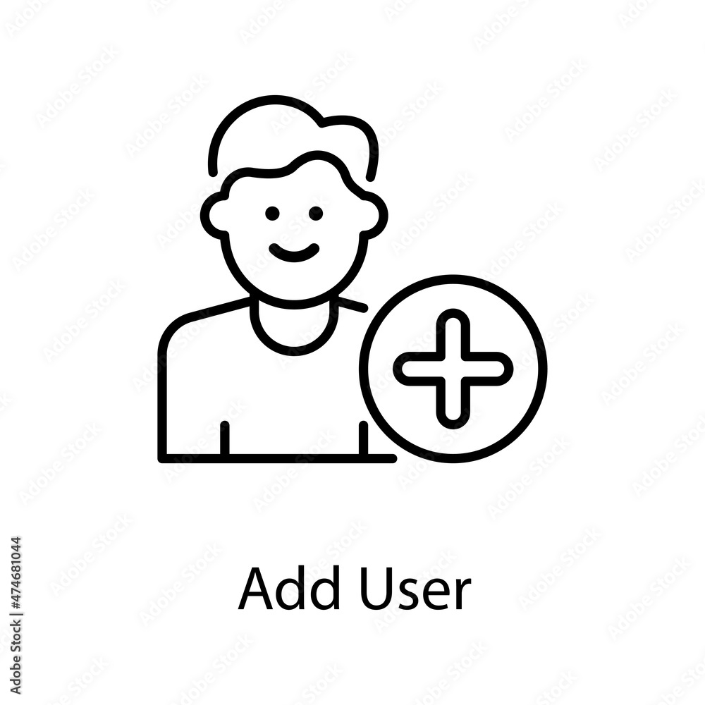 Add User vector Outline Icon Design illustration. Activities Symbol on White background EPS 10 File Add User vector Outline Icon Design illustration. Activities Symbol on White background EPS 10 File