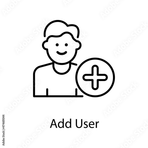 Add User vector Outline Icon Design illustration. Activities Symbol on White background EPS 10 File