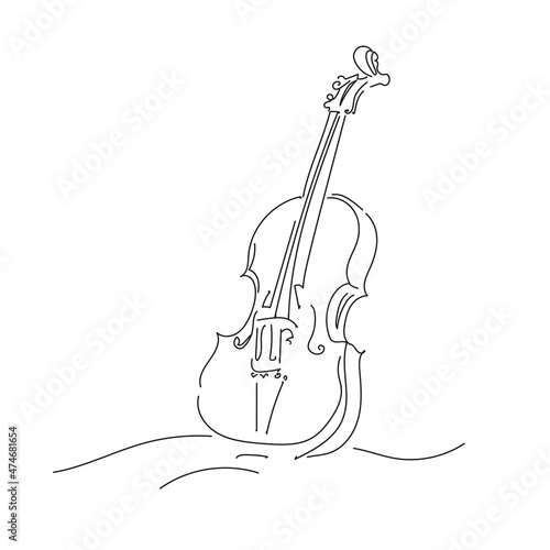 Violin continuous line drawing.