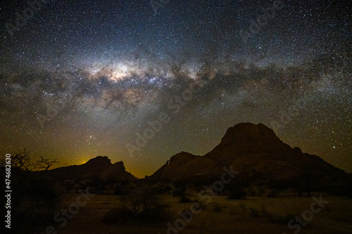 A clearly visible Milky Way seen from Spitzkoppe in Namibia