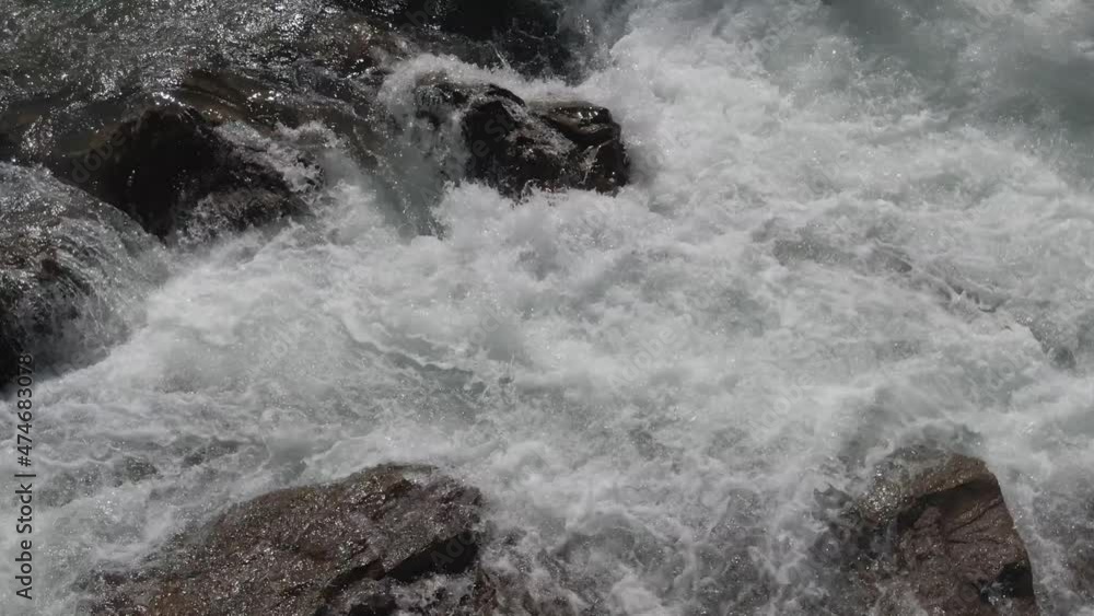 water flowing over rocks
