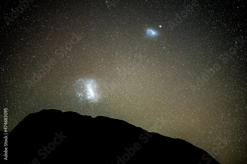 Magellan Clouds visible from Spitzkoppe in Namibia photo