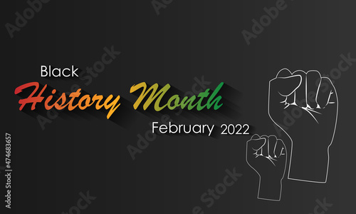 Black History Month. African American history. In February in the USA and Canada. Vector illustration. Hands in a fist. Fight symbol.