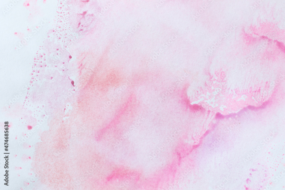Fototapeta premium creative pastel pink aquarelle background with paint splashes