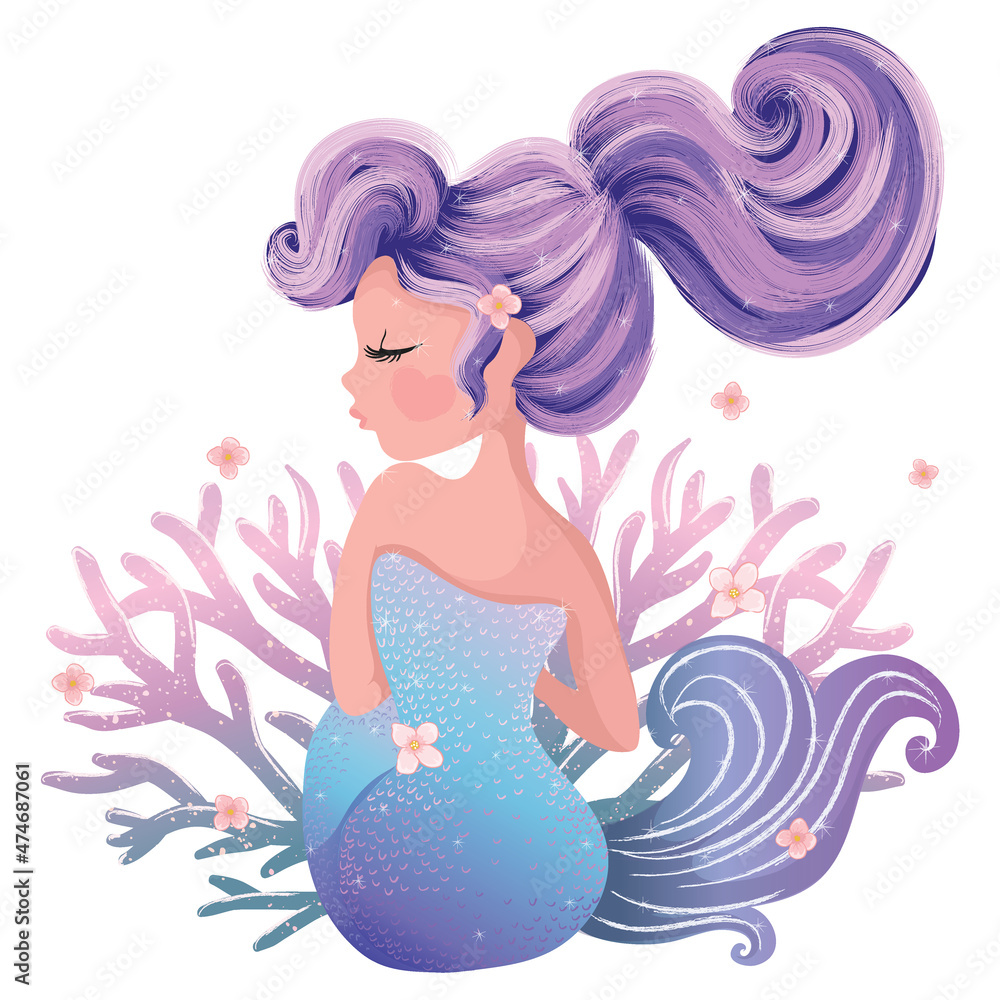 Cute mermaid illustration, children artworks, wallpapers, posters, greeting cards prints. Cute mermaid illustration, children artworks, wallpapers, posters, greeting cards prints.