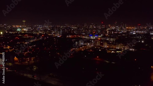 Wallpaper Mural Wide generic aerial view of Liverpool city centre skyline at night Torontodigital.ca