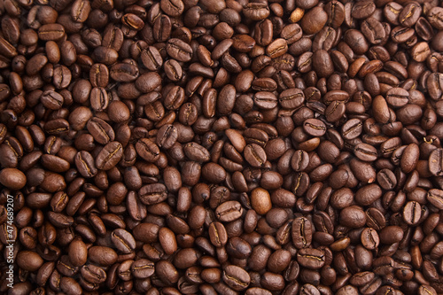 roasted coffee beans background © mikeosphoto