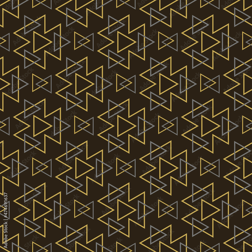 Modern backgrounds pattern with geometric ornament on black background. Fabric texture swatch, seamless wallpaper. Vector illustration Modern backgrounds pattern with geometric ornament on black background. Fabric texture swatch, seamless wallpaper. Vector illustration