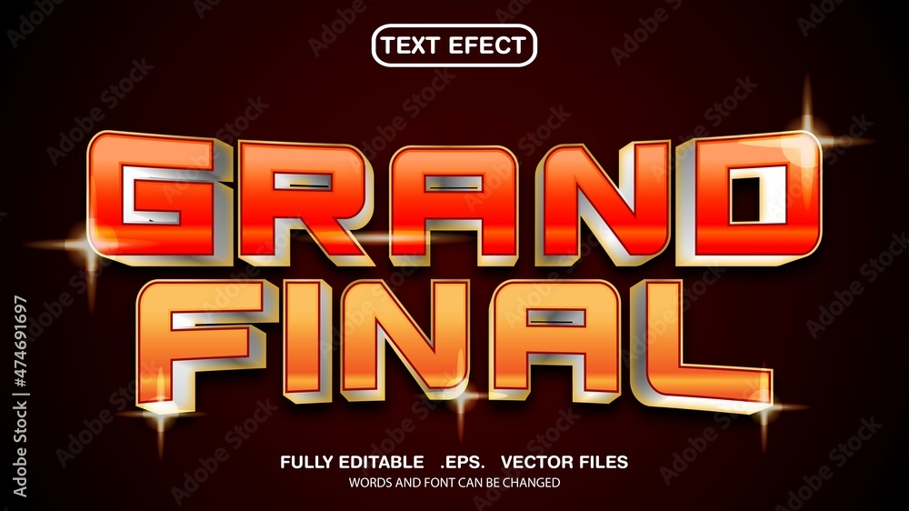 editable text effect theme grand final vector de Stock Adobe Stock