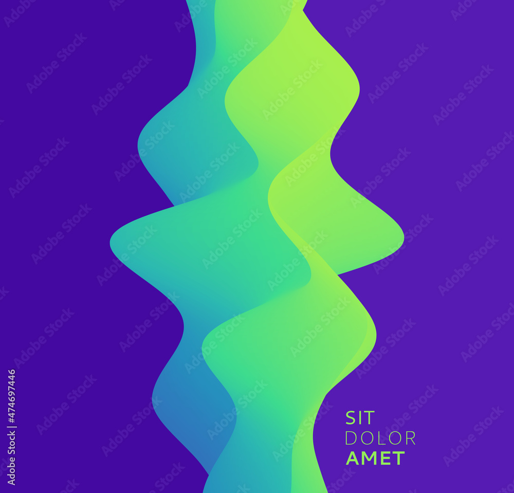 3D abstract wavy background with modern gradient colors. Motion sound wave. Vector illustration for banner, flyer, brochure, booklet, presentation or websites design. 3D abstract wavy background with modern gradient colors. Motion sound wave. Vector illustration for banner, flyer, brochure, booklet, presentation or websites design.