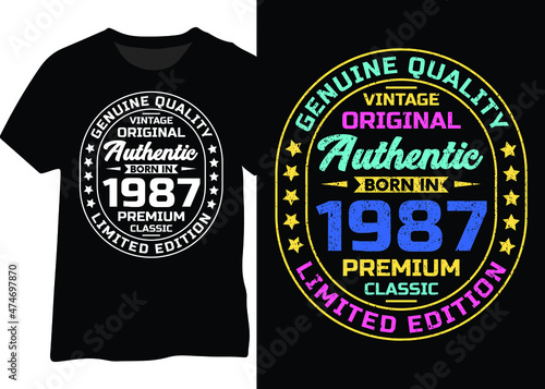 Original 1987 birthday design for t-shirts, posters, mugs, and more. Vintage quality and authentic original design.