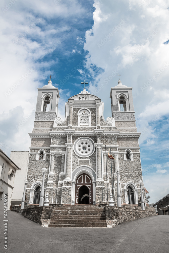 Catholic church with towers in Sri Lanka