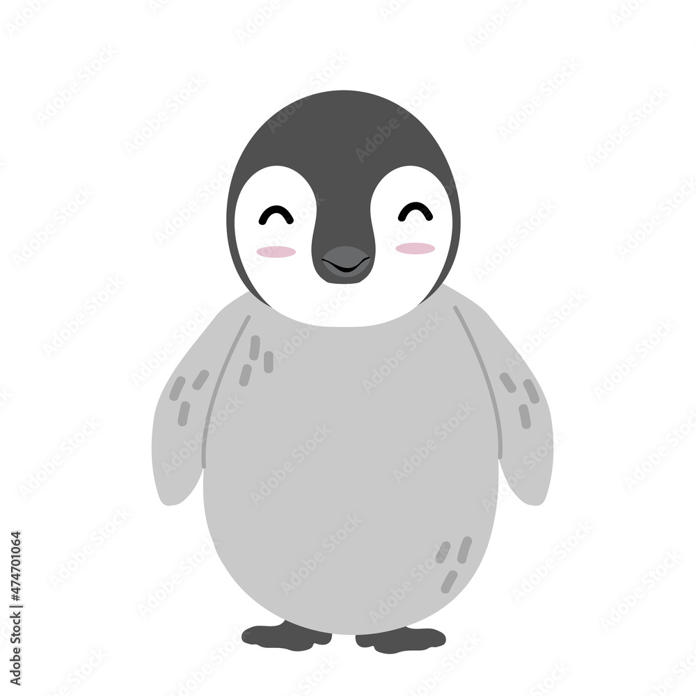 Fototapeta premium Happy cartoon penguin Character icon