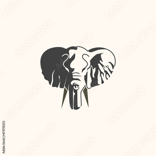 Set elephant logo - vector illustration, emblem design on icon background