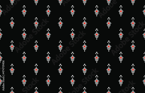 Geometric ethnic oriental seamless pattern traditional Design for background,carpet,wallpaper.clothing,wrapping,Batik fabric,Vector illustration.embroidery style - Sadu, sadou, sadow or sado