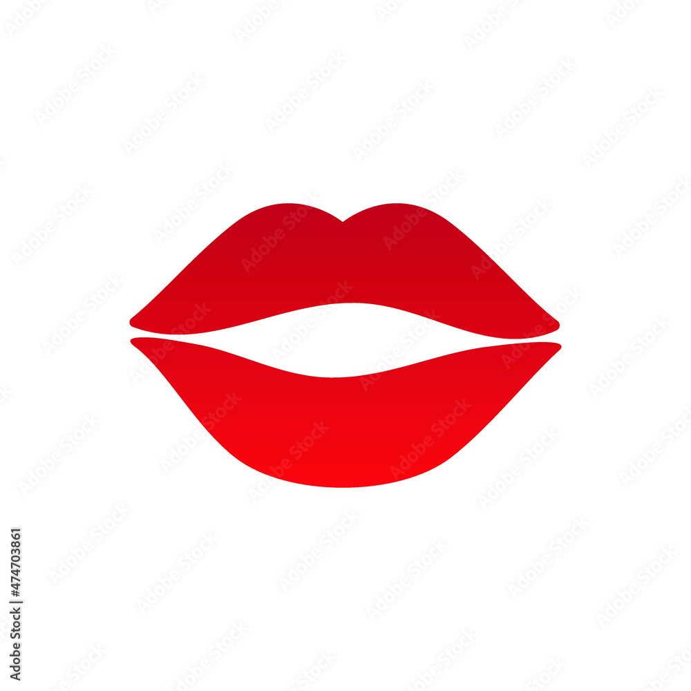 Lips kiss icon vector set. Valentine's Day illustration sign collection. Love symbol or logo.