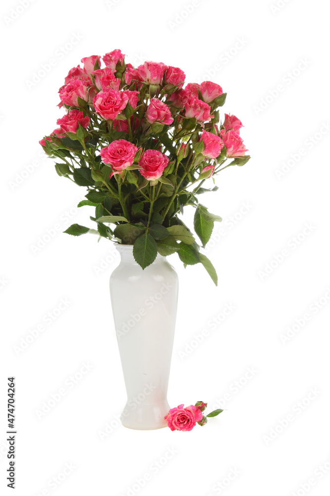 Bouquet of roses in a white vase Bouquet of roses in a white vase
