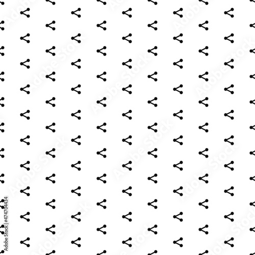 Square seamless background pattern from black share symbols. The pattern is evenly filled. Vector illustration on white background