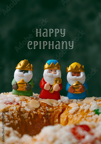 Fototapeta text happy epiphany and the three kings
