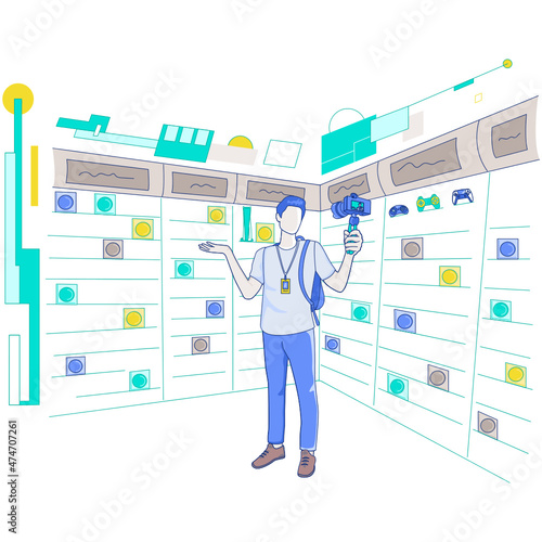 Gaming blogger shoots a report