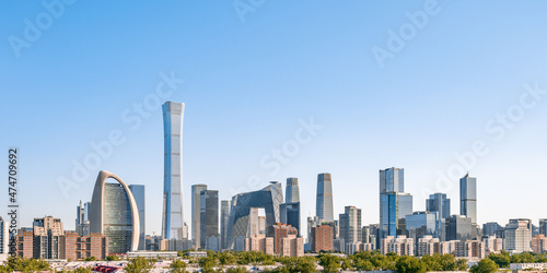 Sunny scenery of high-rise buildings in Beijing CBD  China
