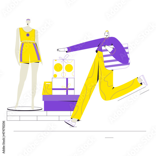 A guy runs to the store for new purchases