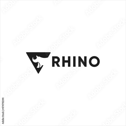 Big Rhinoceros Rhino Logo Design. Strong Wild Animal Mascot for Wildlife and Safari Branding