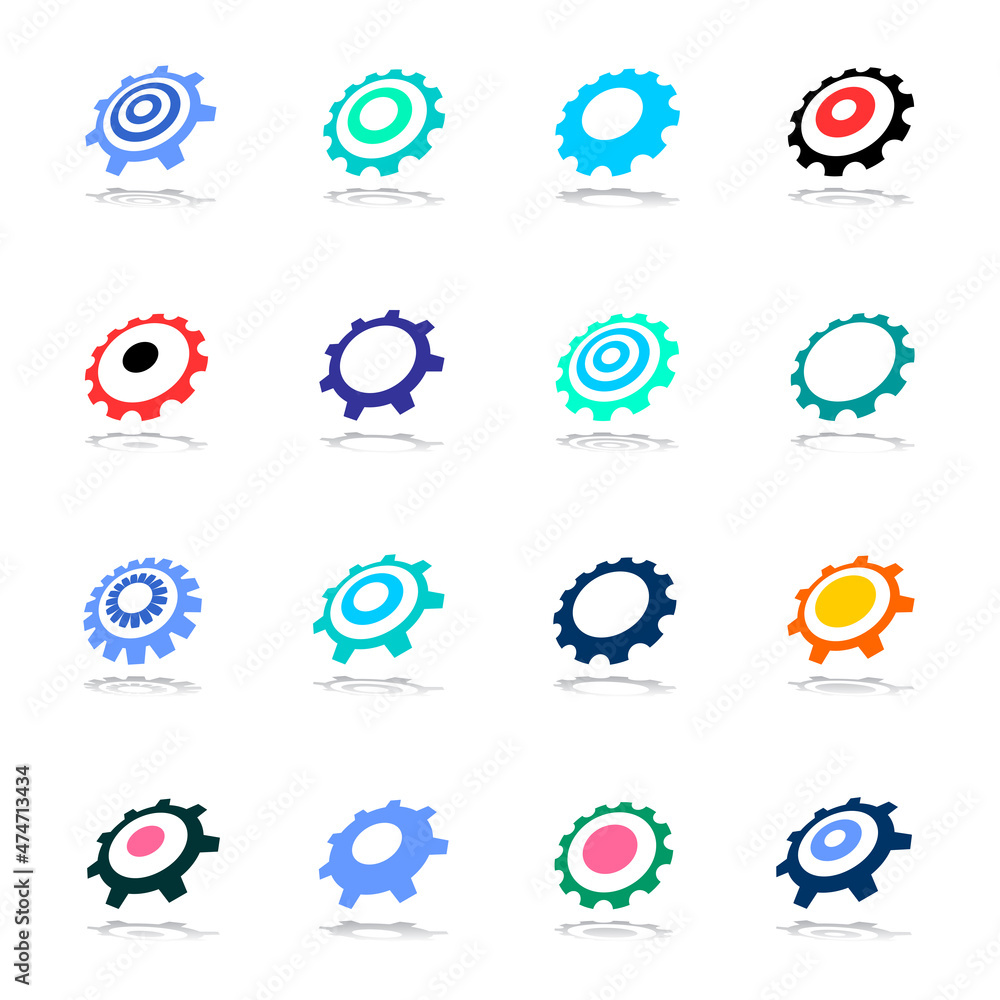 Abstract gear symbols. Set of design elements. Abstract gear symbols. Set of design elements.