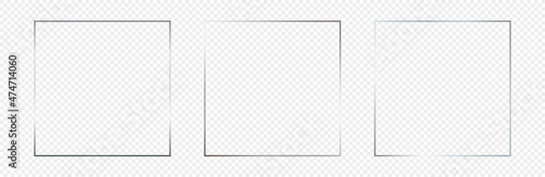 Silver glowing square frame
