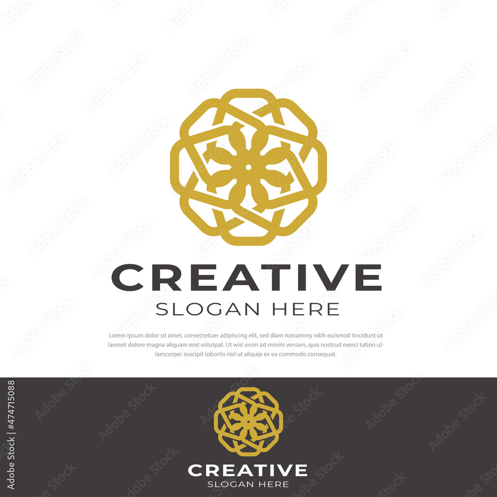 Fototapeta premium Elegant abstract tree leaf flower design logo,Symbol,icon universal creative premium template