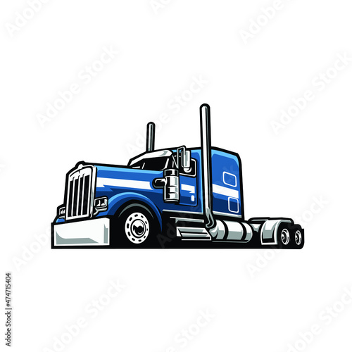 Semi truck 18 wheeler freightliner vector isolated. Best for trucking related industry