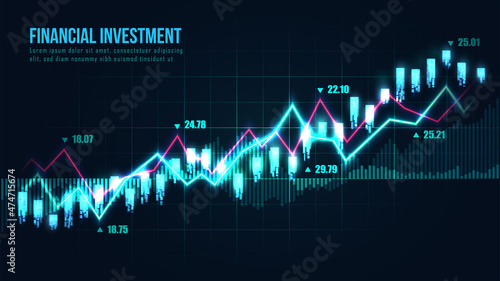 Stock market or forex trading graph in graphic concept suitable for financial investment or Economic trends business idea and all art work design. Abstract finance background. Vector illustration