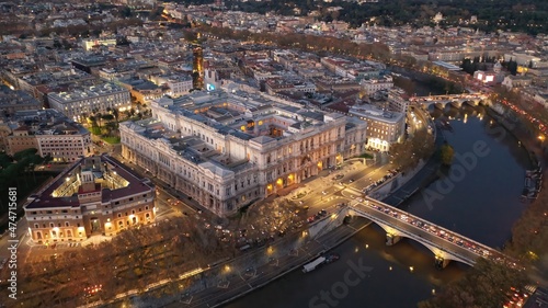 Foto Aerial drone photo of iconic Cassation court Palace of justice, the highest supr