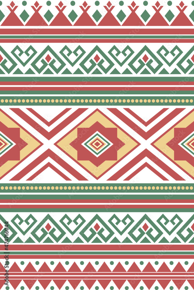 Seamless tribal geometric shapes design for background, wallpaper, fabric, clothing, textile, carpet, wrapping paper