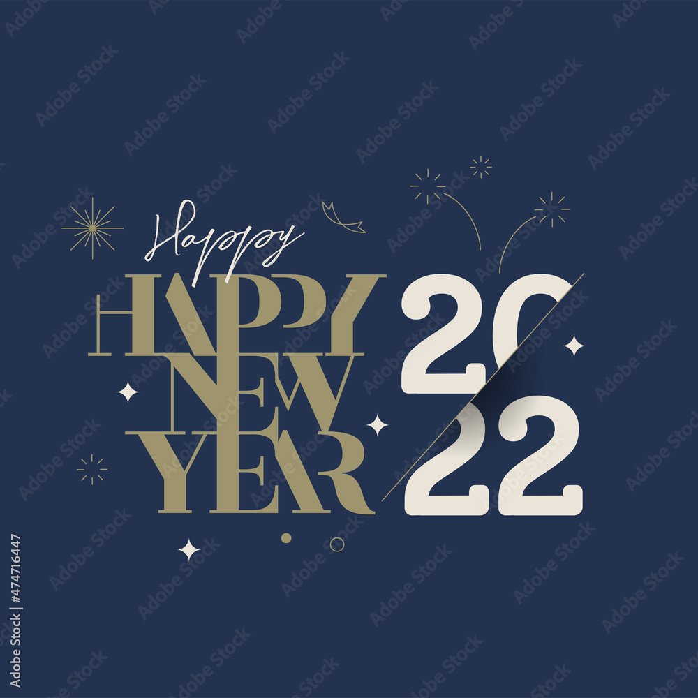 Happy New Year greeting banner vector illustration with typography style. Happy New Year greeting banner vector illustration with typography style.