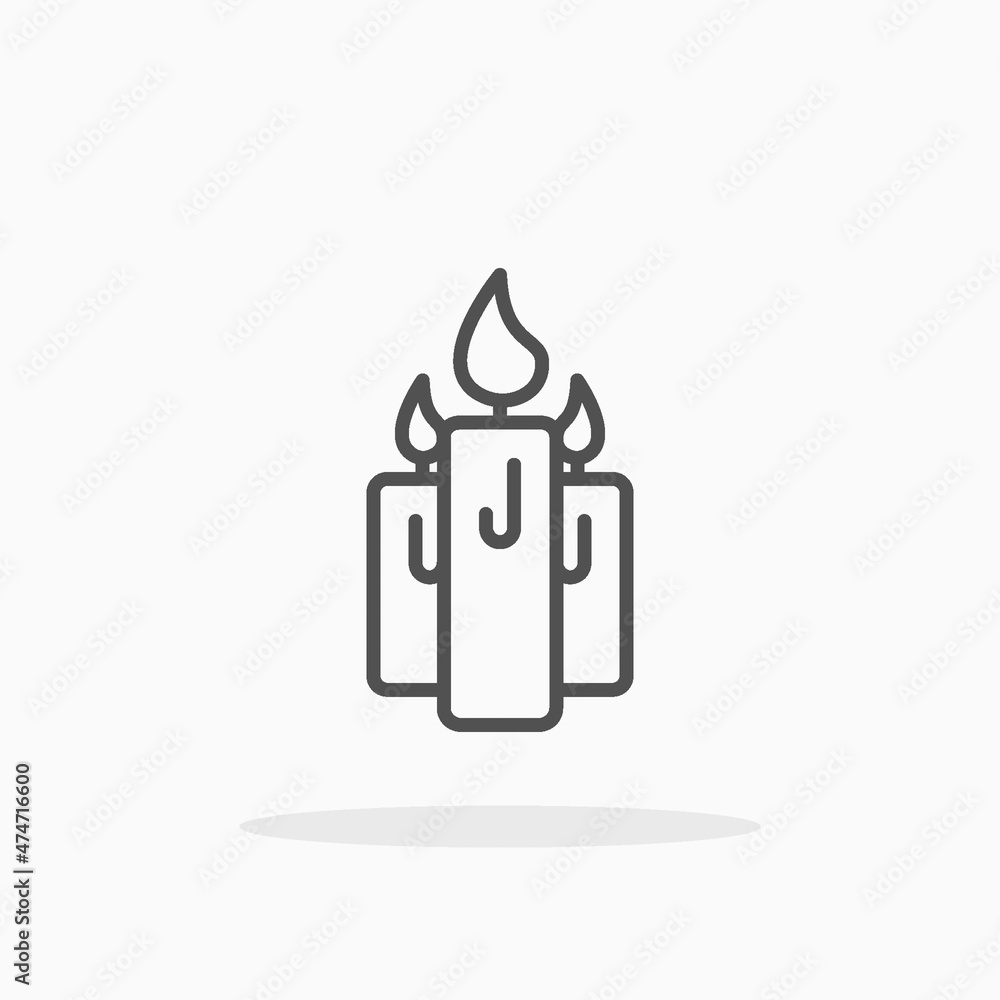 Candles icon. Outline style. Editable Stroke and pixel perfect. Vector illustration. Enjoy this icon for your project. Candles icon. Outline style. Editable Stroke and pixel perfect. Vector illustration. Enjoy this icon for your project.