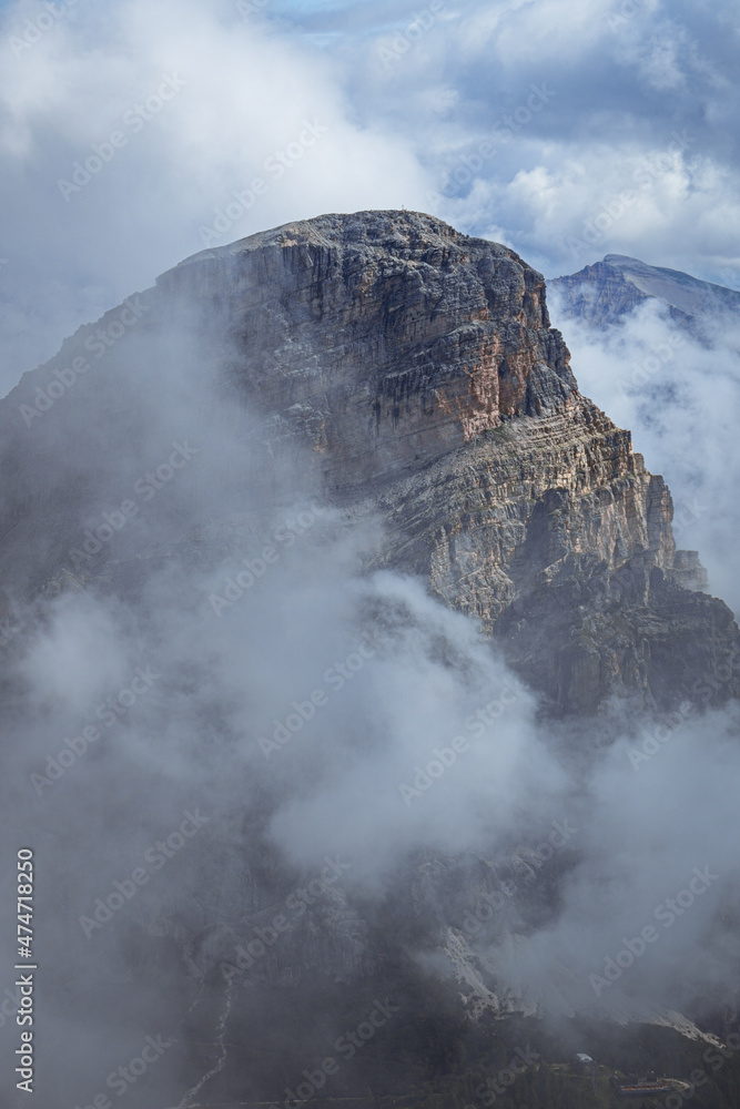 The spectacular nature of the peaks of the Italian Dolomites, near the Gardena pass, Trentino Alto Adige - August 2021.