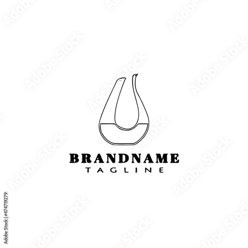decanter logo cartoon icon design template black isolated vector illustration