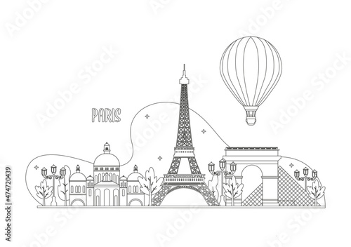 Paris, landmark, vector illustration, sketch