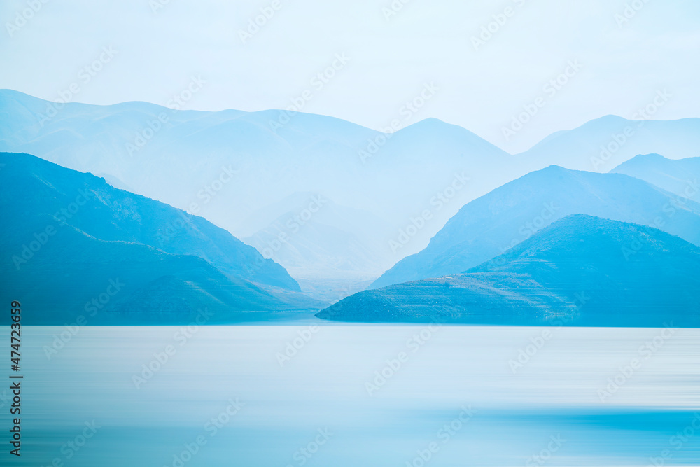 winter view from azat lake in Armenia