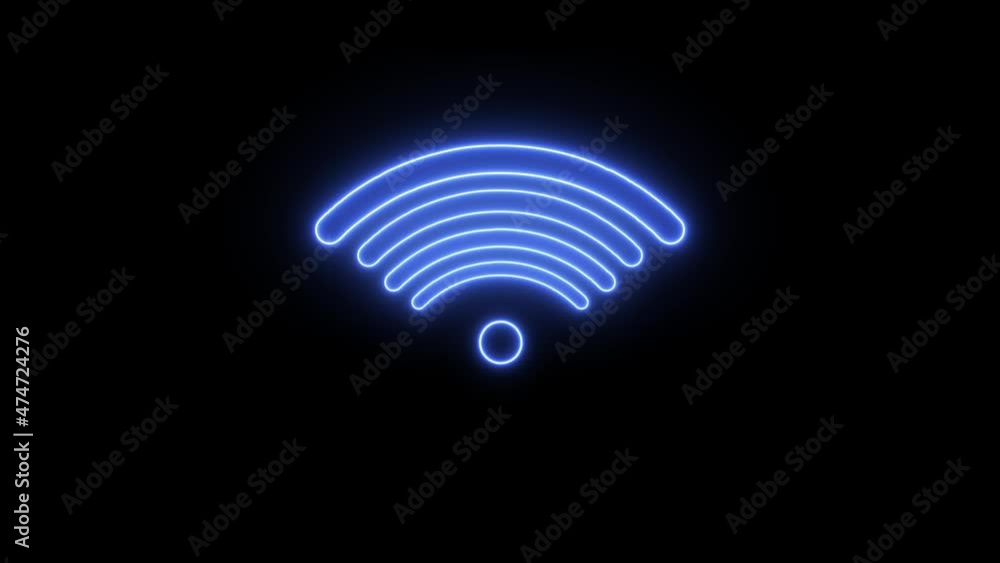 Wireless Icon Animation. Internet Signal Icon animation on a black background. Wireless Icon Animation. Internet Signal Icon animation on a black background.