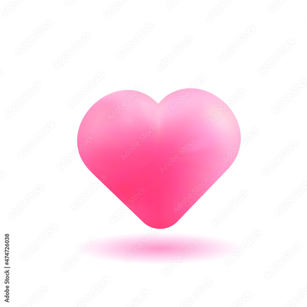 Cute vector  3d  heart clip art.  3d clip art for romantic design.  Vector illustration 