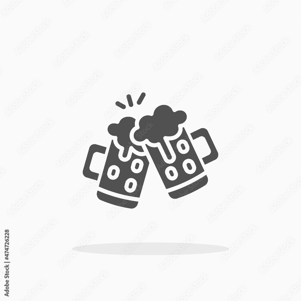 Toast Beer icon. Solid or glyph style. Vector illustration. Enjoy this icon for your project. Toast Beer icon. Solid or glyph style. Vector illustration. Enjoy this icon for your project.