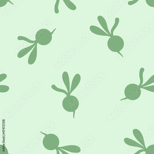 Beetroot pattern. Vector flat illustration. Vegetable seamless pattern.