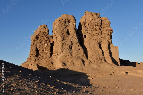Mystical ruins of Western Deffufa in Kerma, Sudan.  photo