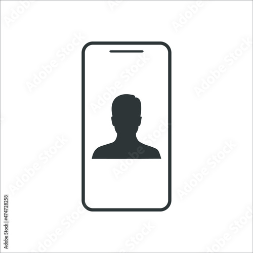 Male user account or user profile flat vector icon for apps and websites