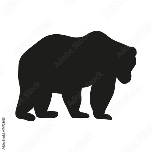 Vector illustration logo bear silhouette. Minimal style. © VIKTORIA