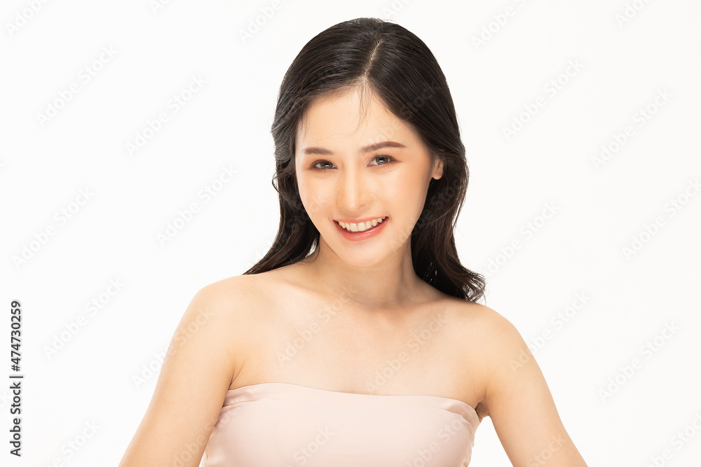 Beautiful Asian woman looking at camera smile with clean and fresh skin Happiness and cheerful with positive emotional,isolated on white background,Beauty and Cosmetics Concept Beautiful Asian woman looking at camera smile with clean and fresh skin Happiness and cheerful with positive emotional,isolated on white background,Beauty and Cosmetics Concept